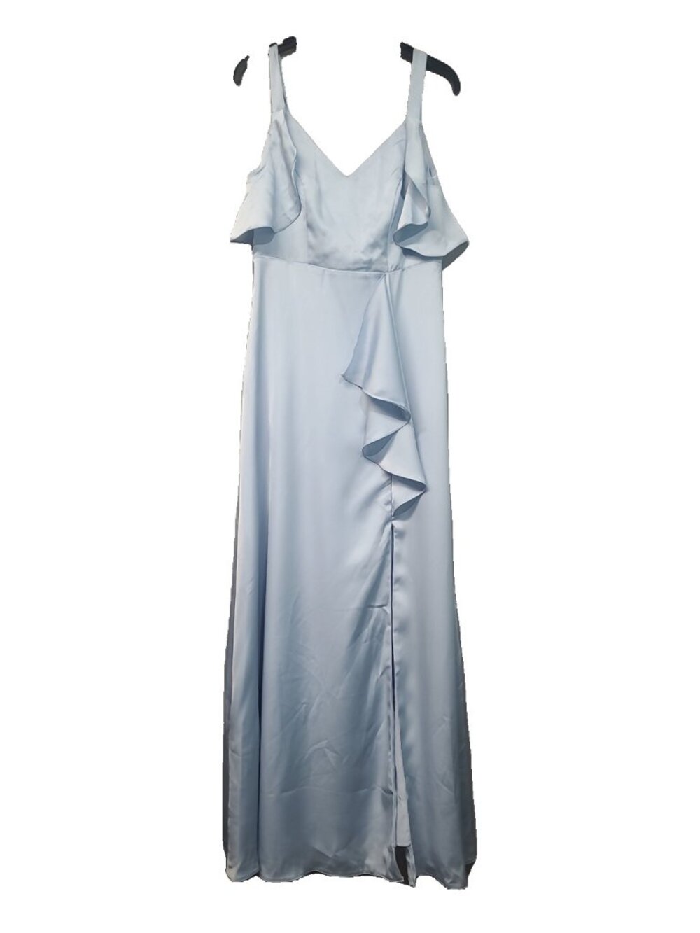 Coast Cold Shoudler Satin Rifle Dress Size 10 Ice Blue NWT A-Line